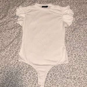 White ruffle bodysuit